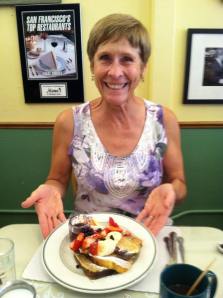 Our friend Deb showing off her French Toast Sampler